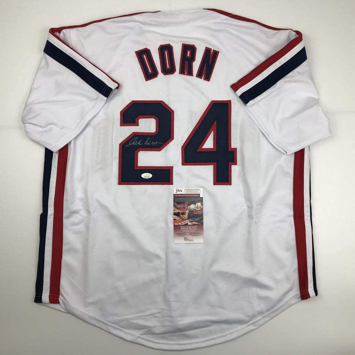Autographed/Signed CORBIN BERNSEN Roger Dorn Major League Movie Jersey JSA COA