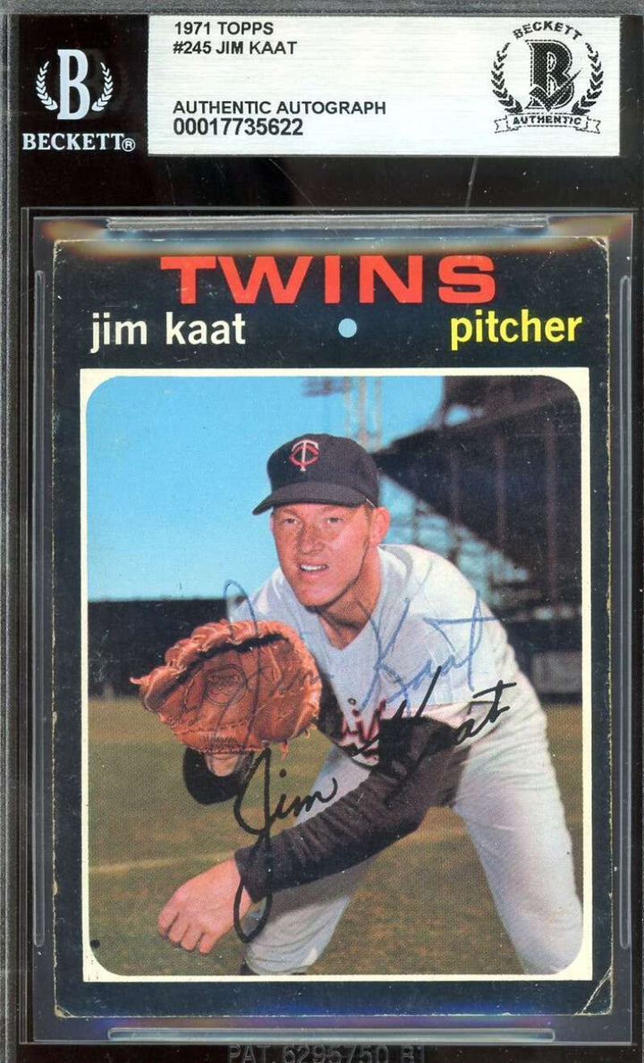 Jim Kaat Beckett BAS Vintage Signed 1971 Topps Autograph