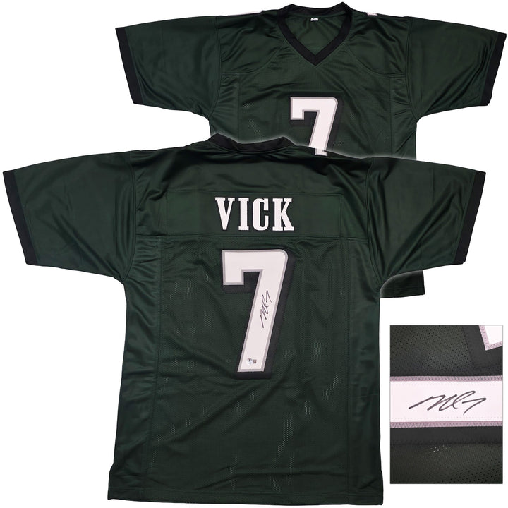 Philadelphia Eagles Michael Vick Signed Green Jersey Beckett Witness