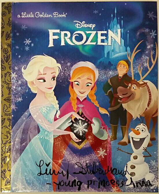 Livvy Stubenrauch Signed Disney's FROZEN Children's Book Voice of YOUNG ANNA
