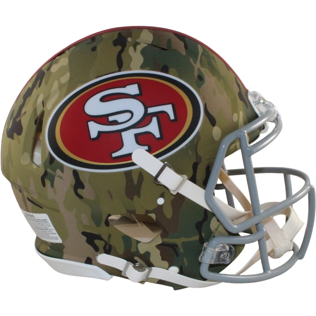 San Francisco 49ers Full Size Authentic Camo Helmet Riddell New In Box 26446