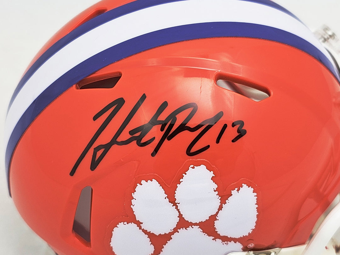 Hunter Renfrow Signed Clemson Tigers Orange Speed Mini Helmet Beckett