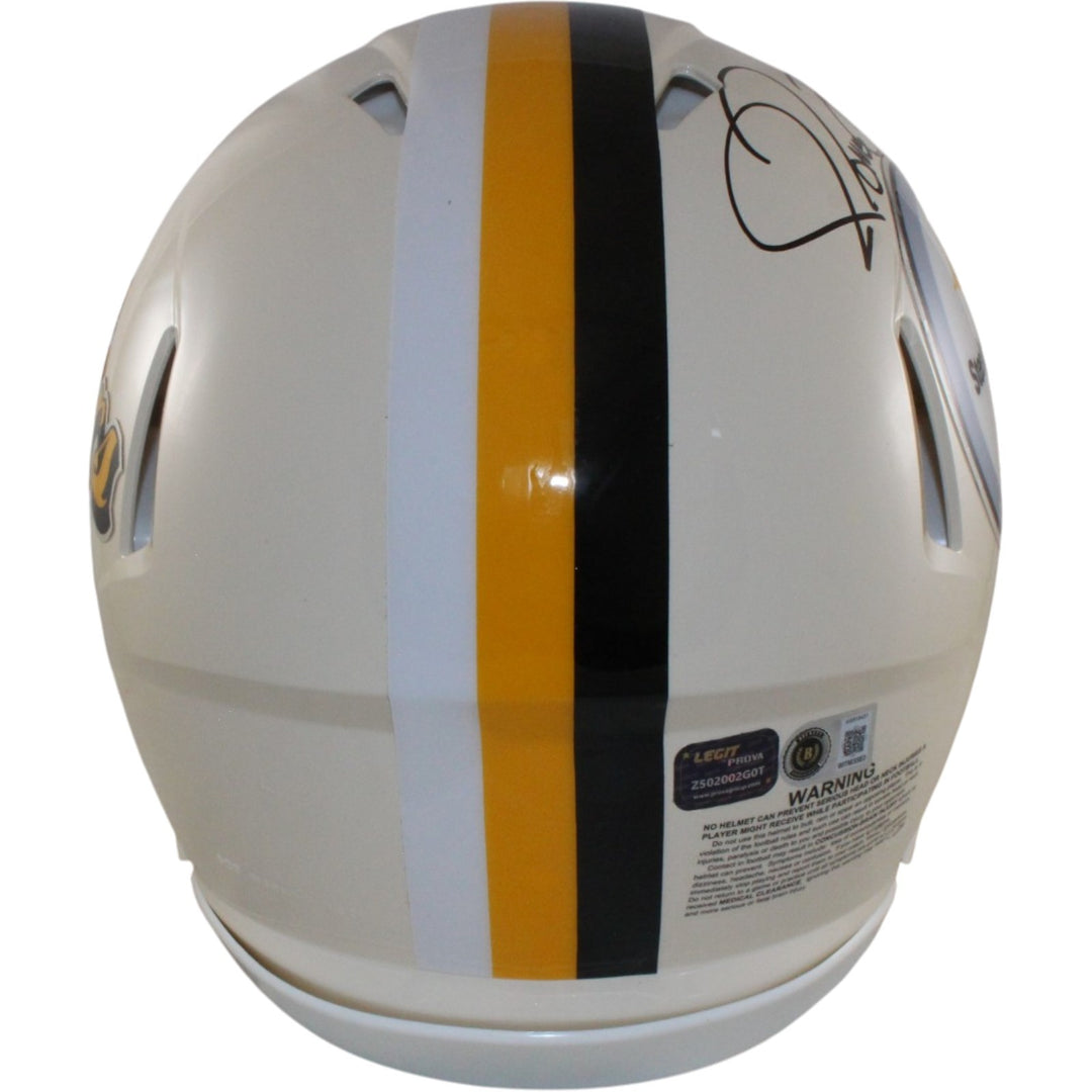 Jerome Bettis Signed Pittsburgh Steelers Pro Retro Helmet Beckett WIT 57523