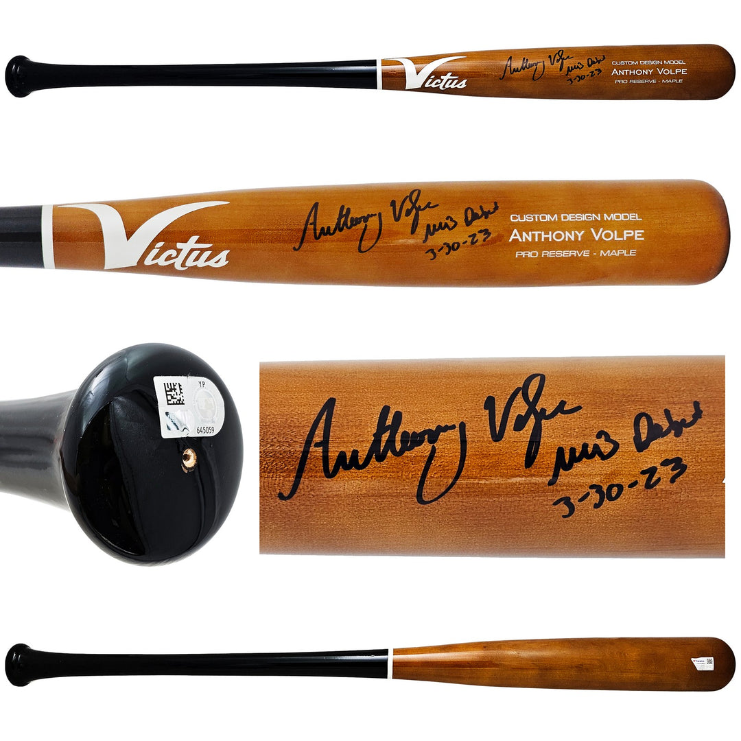 Anthony Volpe Auto Brown Victus Player Model Bat Yankees MLB Debut Fanatics