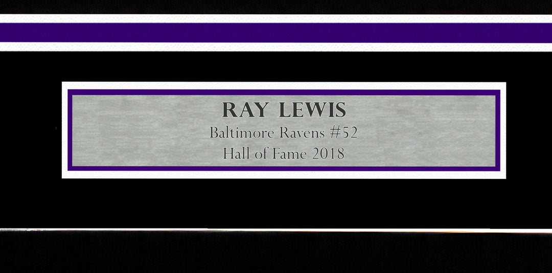 Baltimore Ravens Ray Lewis Signed Framed White Jersey JSA