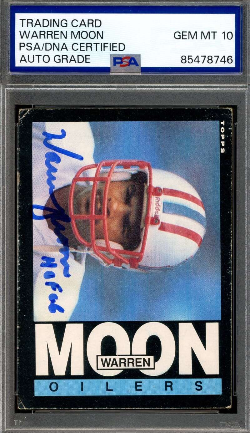 Warren Moon Gem Mint 10 PSA DNA Signed 1985 Topps Autograph