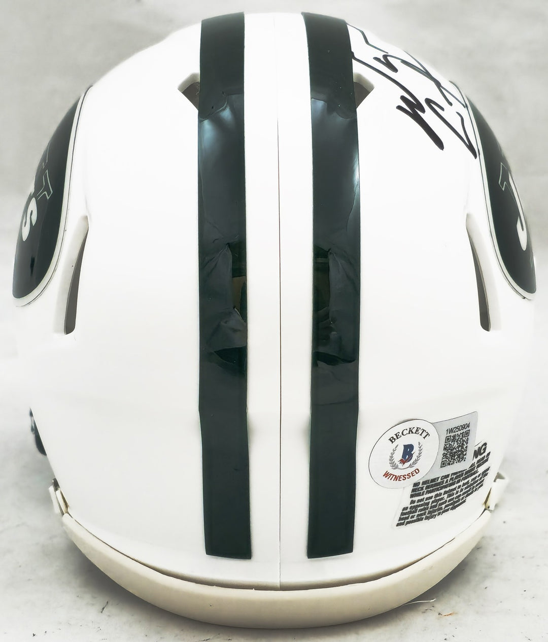 Wayne Chrebet Signed Jets White 98-18 Throwback Speed Mini Helmet Beckett Wit