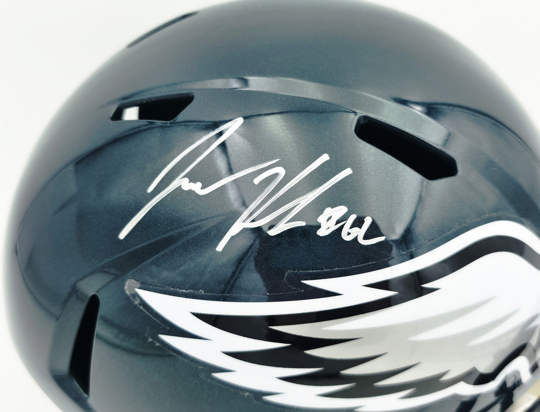 Jason Kelce Signed Eagles Green Full Size Speed Replica Helmet Beckett