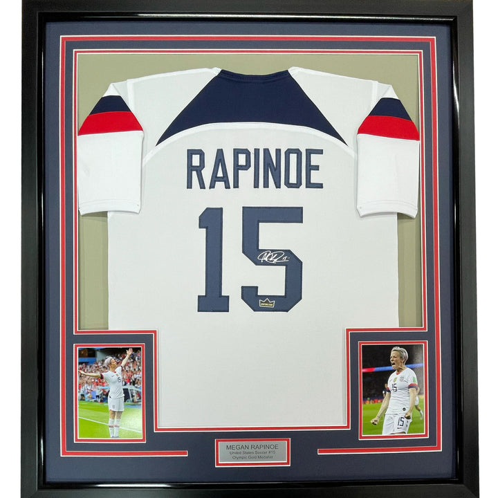 Framed Facsimile Autographed Megan Rapinoe 33x42 USA Reprint Laser Auto Jersey