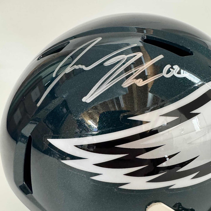 Autographed/Signed JASON KELCE Eagles Full Size F/S Helmet PSA COA