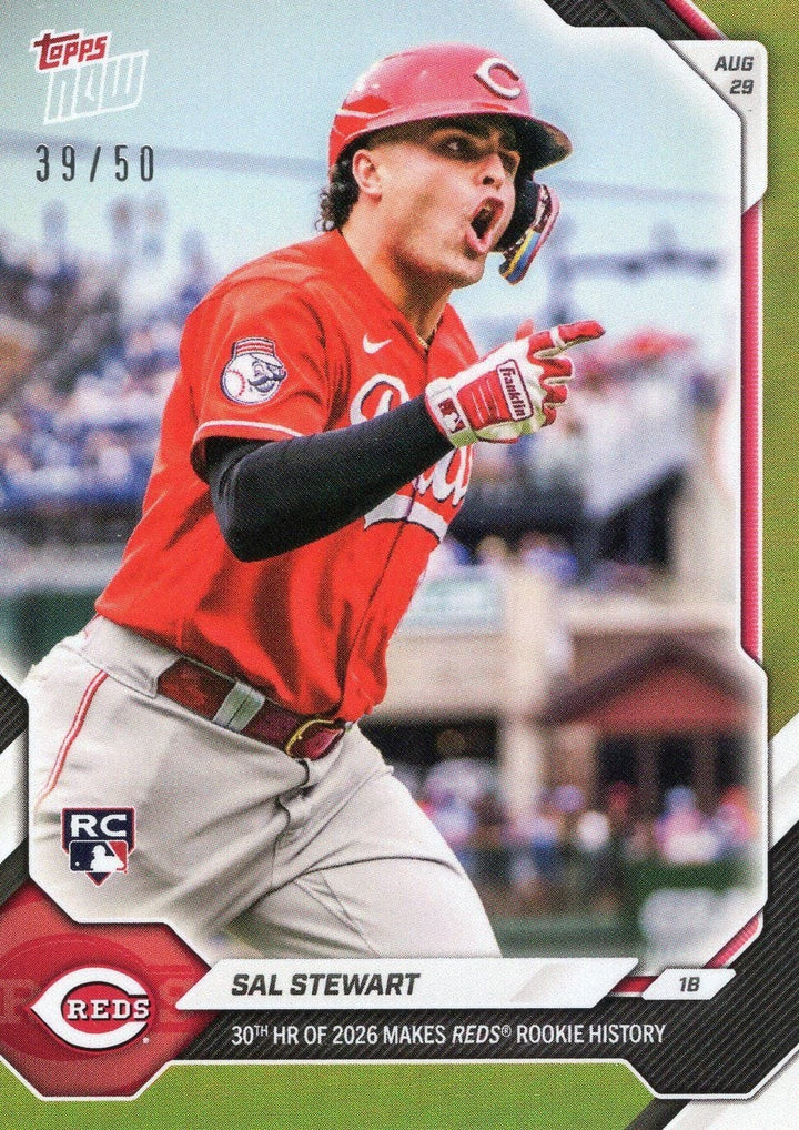 2026 Topps Now Sal Stewart #613 Gold Foil /50 Rookie RC Baseball Card