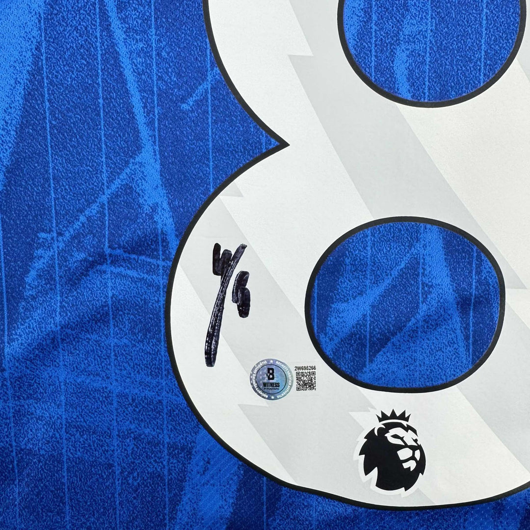 Autographed/Signed Enzo Fernandez Chelsea FC Blue Soccer Jersey Beckett BAS COA