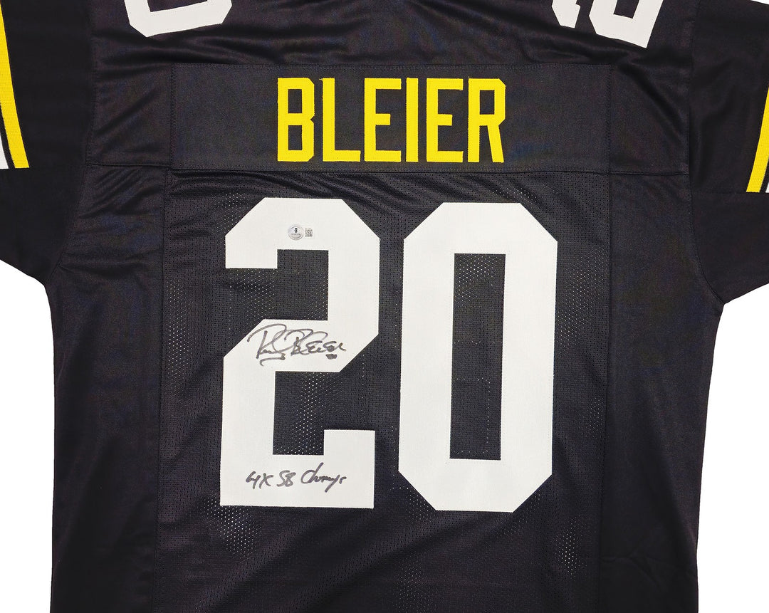 Pittsburgh Steelers Rocky Bleier Signed Black Jersey "4X SB Champ" Beckett