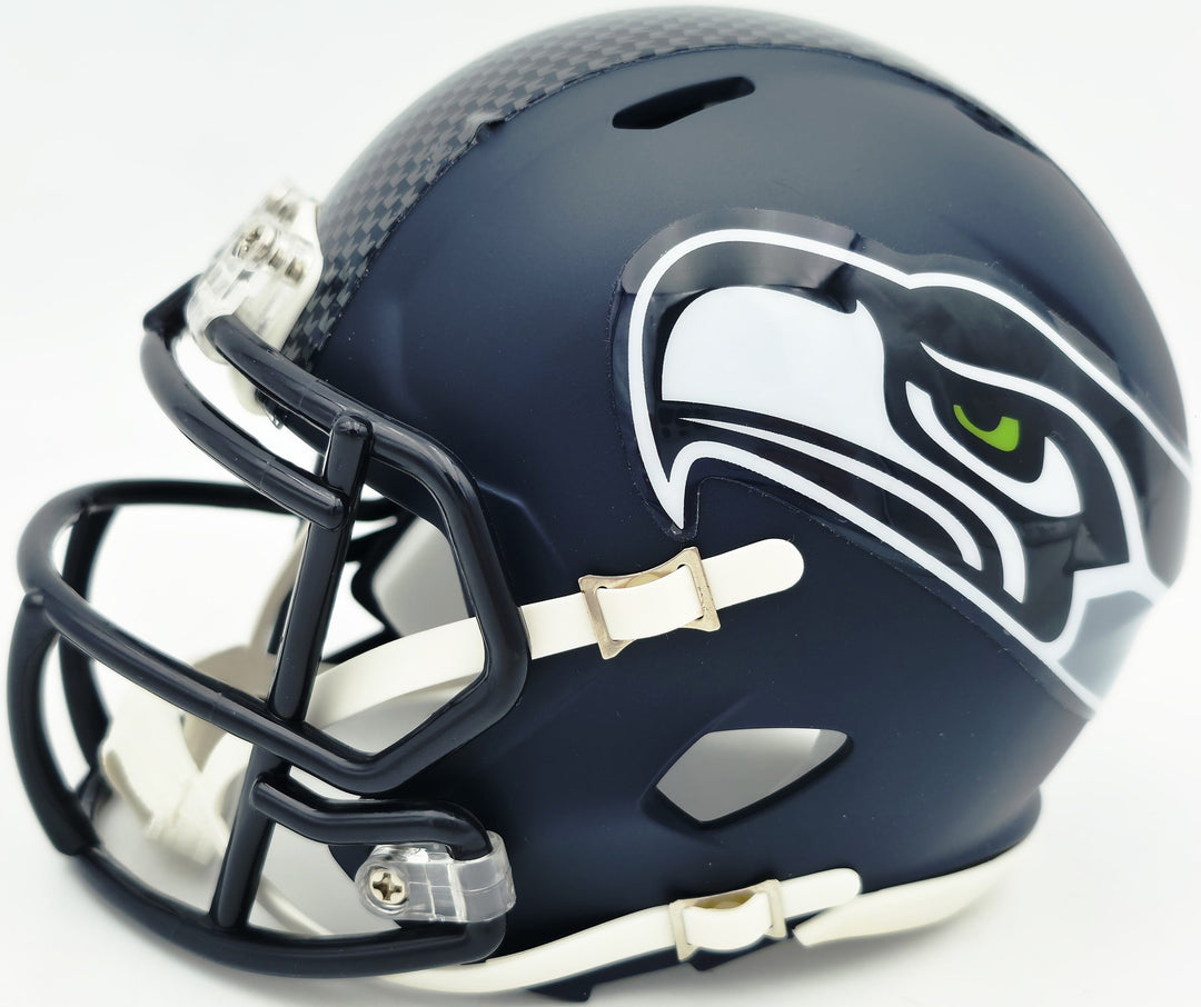 Jarran Reed Signed Seattle Seahawks Blue Speed Mini Helmet MCS Holo