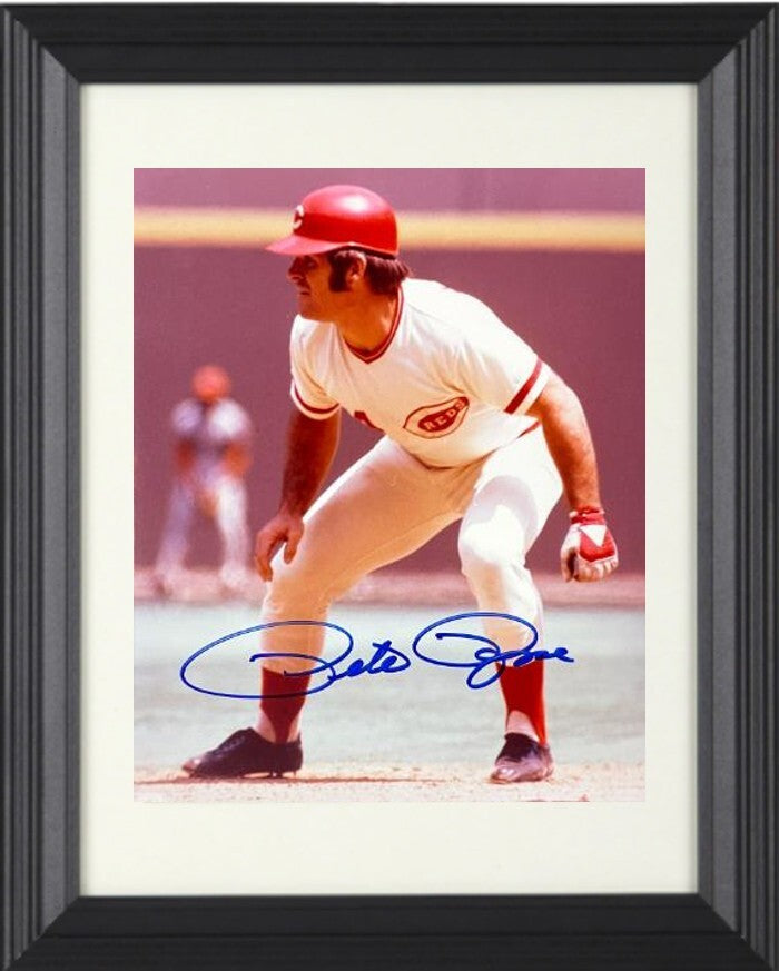 Pete Rose signed Cincinnati Reds 8x10 Photo Framed- COA (HIT KING/4256)