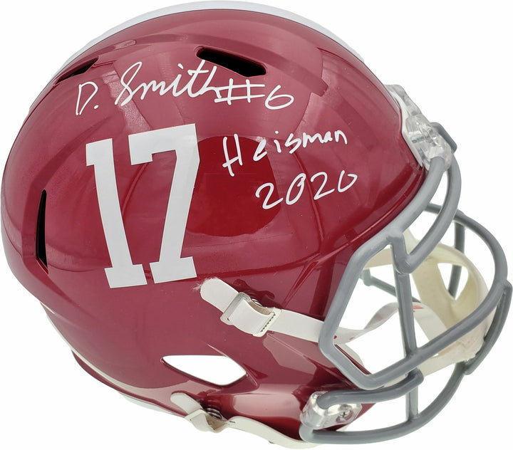 Devonta Smith Signed Alabama Crimson Tide Full Size Speed Replica Helmet Beckett