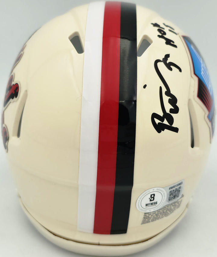 Brian Urlacher Signed Bears Cream HOF Logo Mini Helmet HOF 18 Beckett
