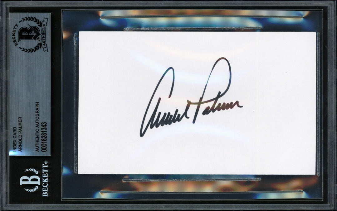 Arnold Palmer Autographed Signed 3x5 Index Card Beckett BAS #18281343