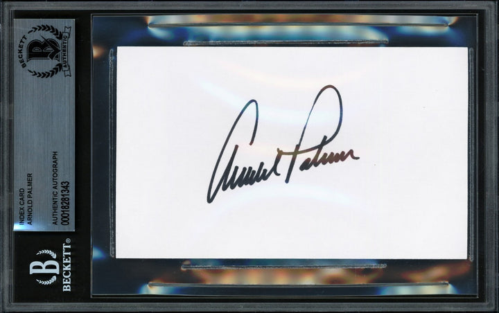Arnold Palmer Autographed Signed 3x5 Index Card Beckett BAS #18281343