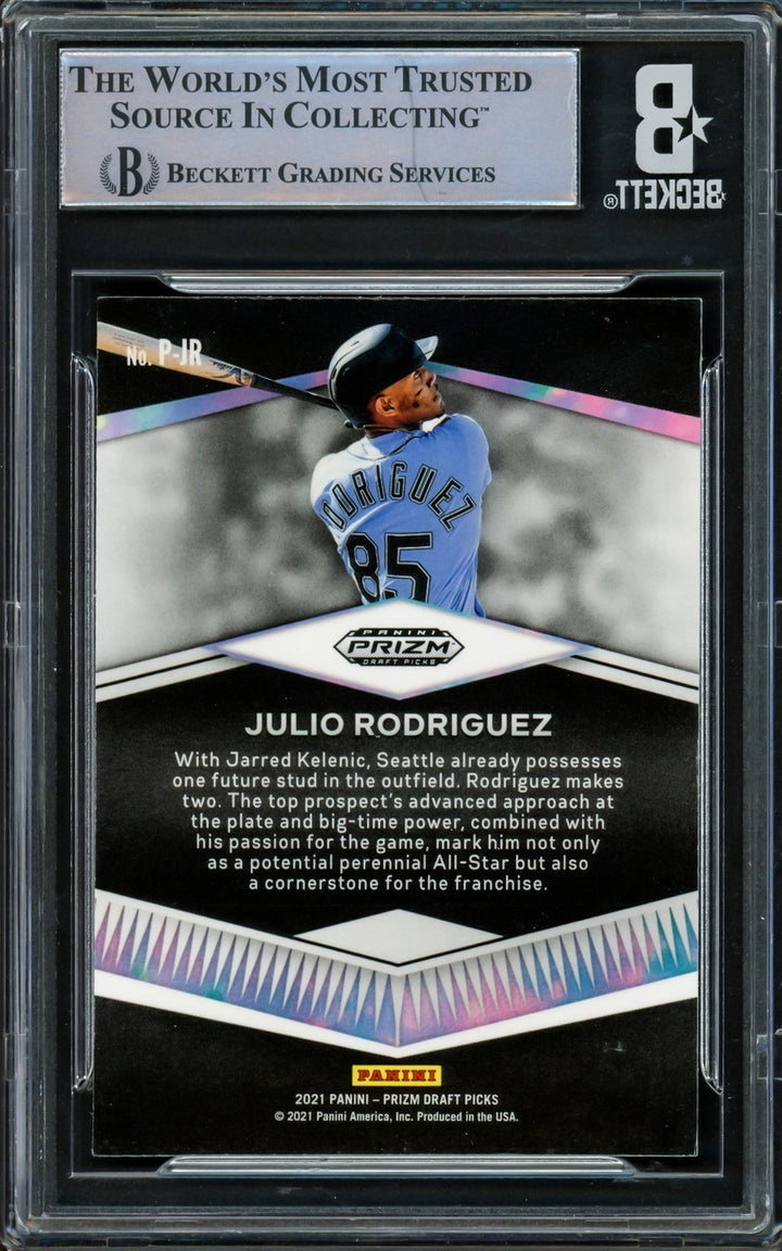Julio Rodriguez Signed 2021 Panini Prizm Prospects RC #P-JR Mariners Beckett