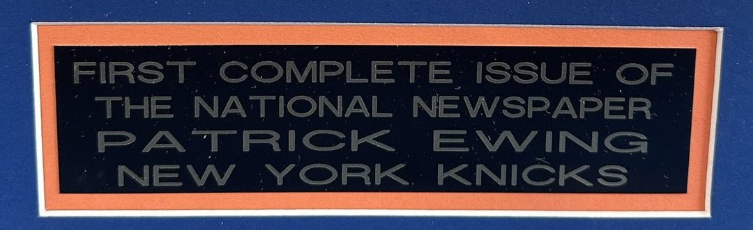 Patrick Ewing Signed Framed First National Newspaper Issue Auto Knicks Steiner