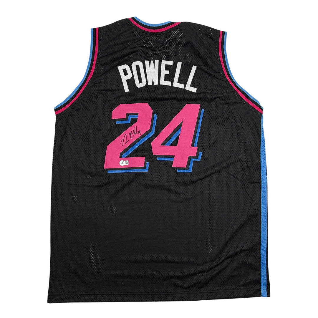 Autographed/Signed Norman Powell Miami Black Vice City Jersey Beckett BAS COA