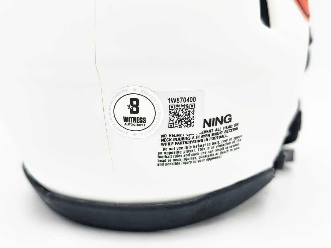 Richard Dent Auto Bears Lunar Eclipse White Speed Mini Helmet MVP XX Beckett Wit