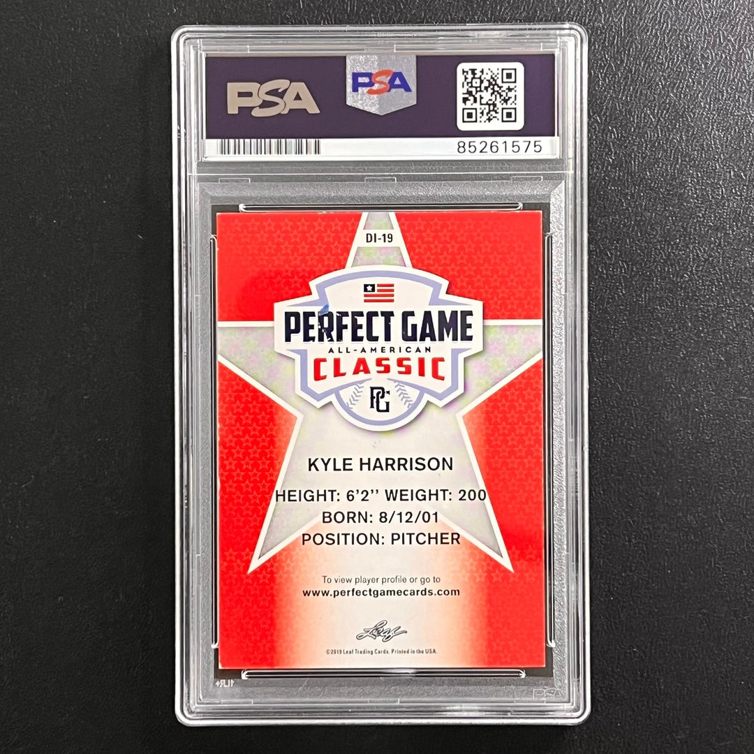 2019 Leaf Perfect Game All-American Classic #DI-19 Kyle Harrison signed card PSA