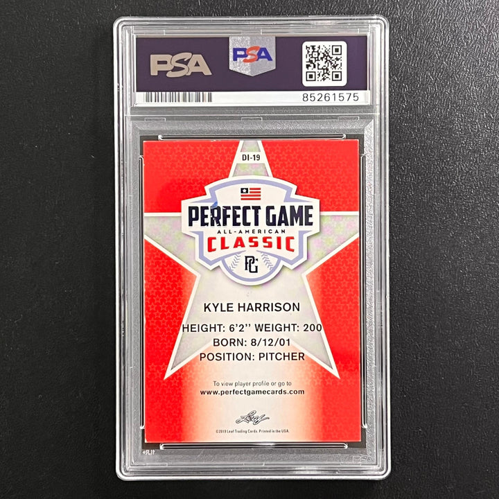2019 Leaf Perfect Game All-American Classic #DI-19 Kyle Harrison signed card PSA