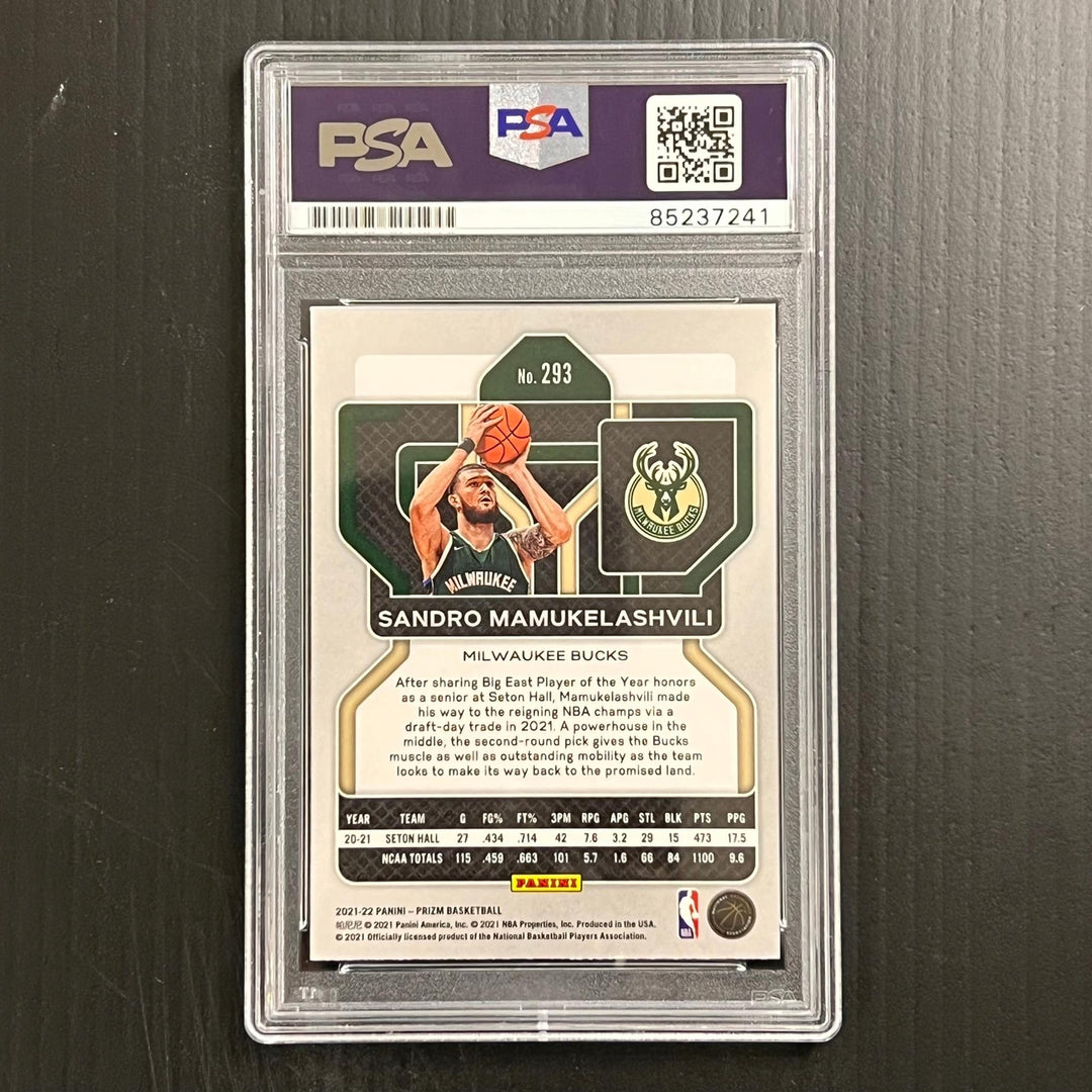 2021-2022 Panini Prizm #293 Sandro Mamukelashvili Signed Card AUTO PSA/DNA Slabb