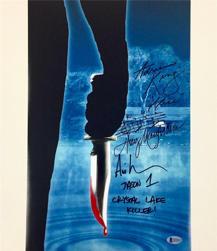 Friday the 13th signed 11x17 photo *BAS COA* Ari Lehman ADRIENNE KING Manfredini