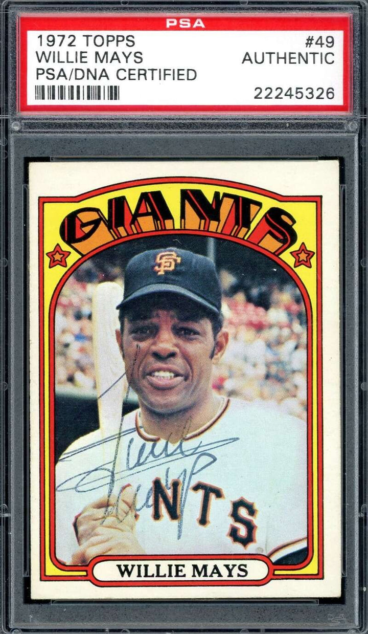 Willie Mays PSA DNA Vintage Signed 1972 Topps Autograph