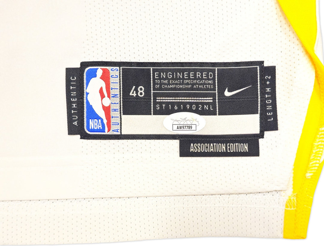 Warriors Stephen Curry Auto White Nike Association Edition Jersey Size 48+2 JSA