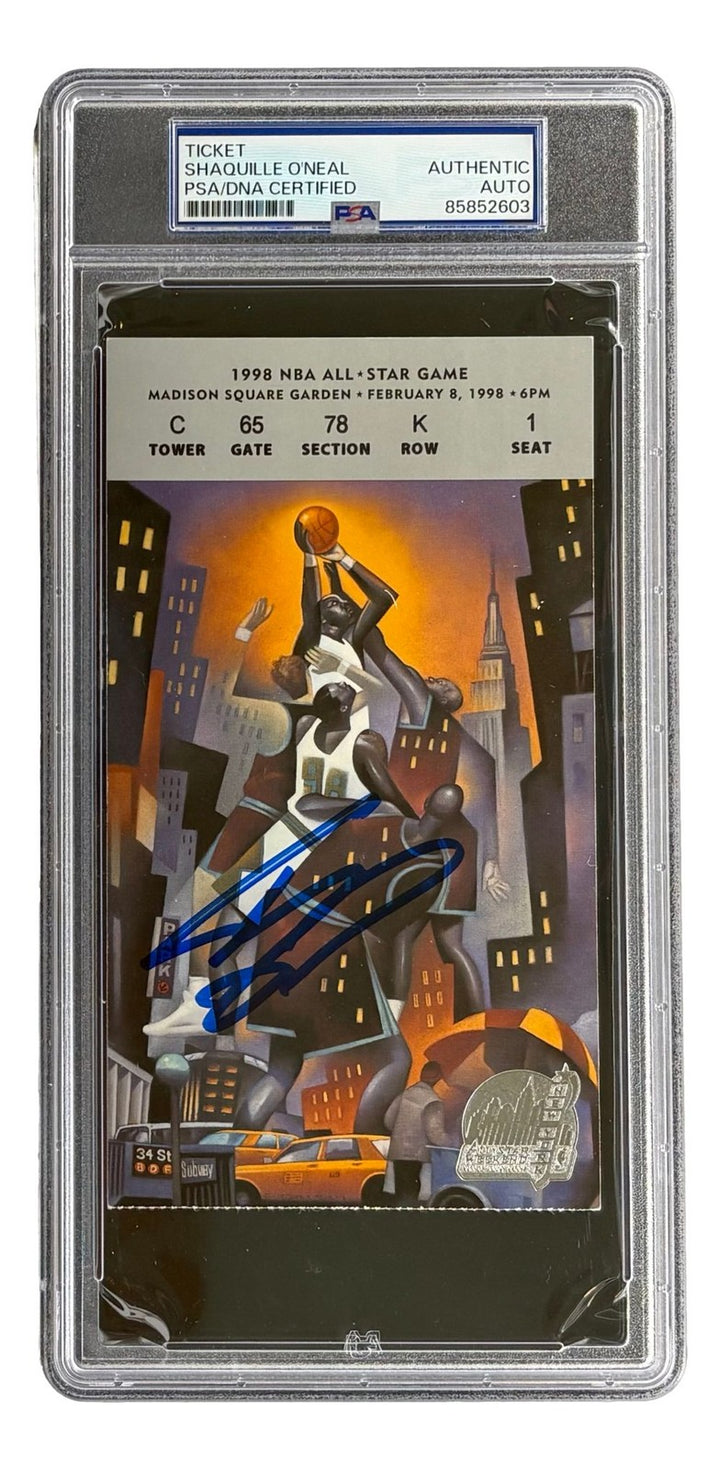 Shaquille O'Neal Lakers Signed 1998 NBA All-Star Game Ticket PSA/DNA