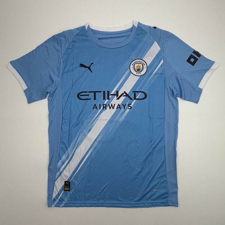 Autographed/Signed Rayan Cherki Manchester City Blue Jersey Beckett BAS COA