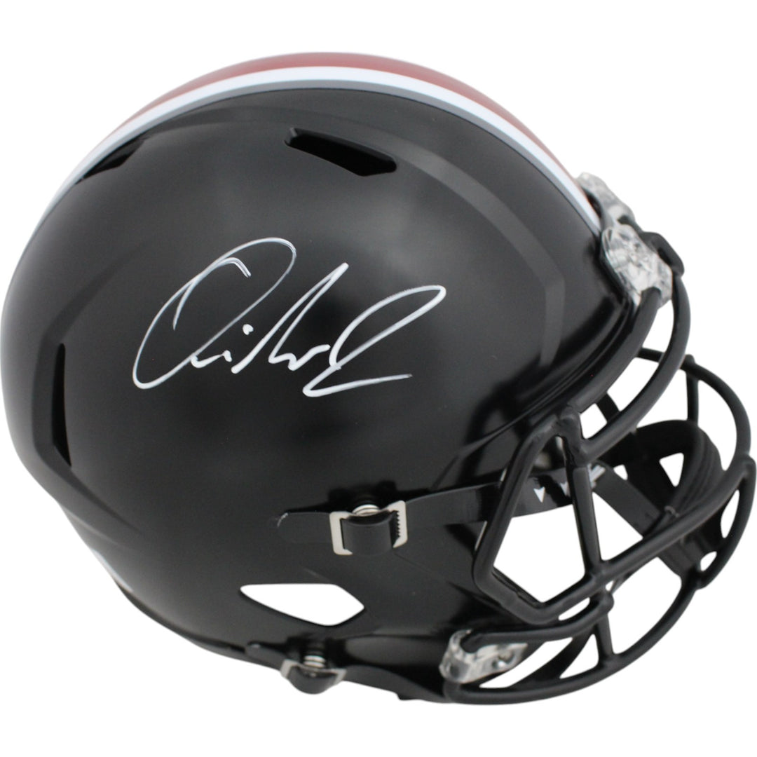 Quinshon Judkins Autographed Ohio State Buckeyes Black F/S Helmet Beckett 49638