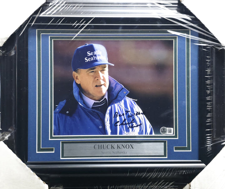 Chuck Knox Signed Framed 8x10 Photo Seattle Seahawks Beckett QR #BS36861