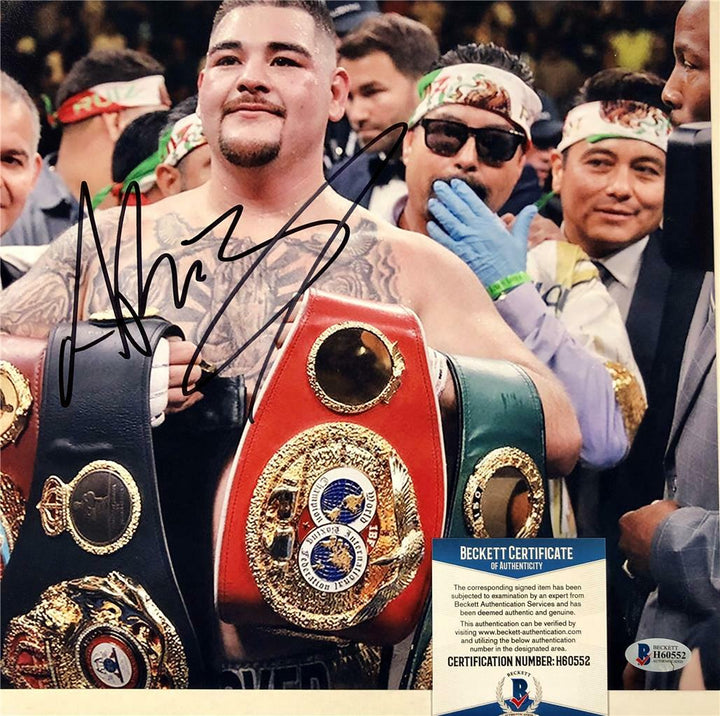 ANDY RUIZ JR Autograph Signed 11x14 Photo vs. Anthony Joshua V ~ Beckett BAS COA