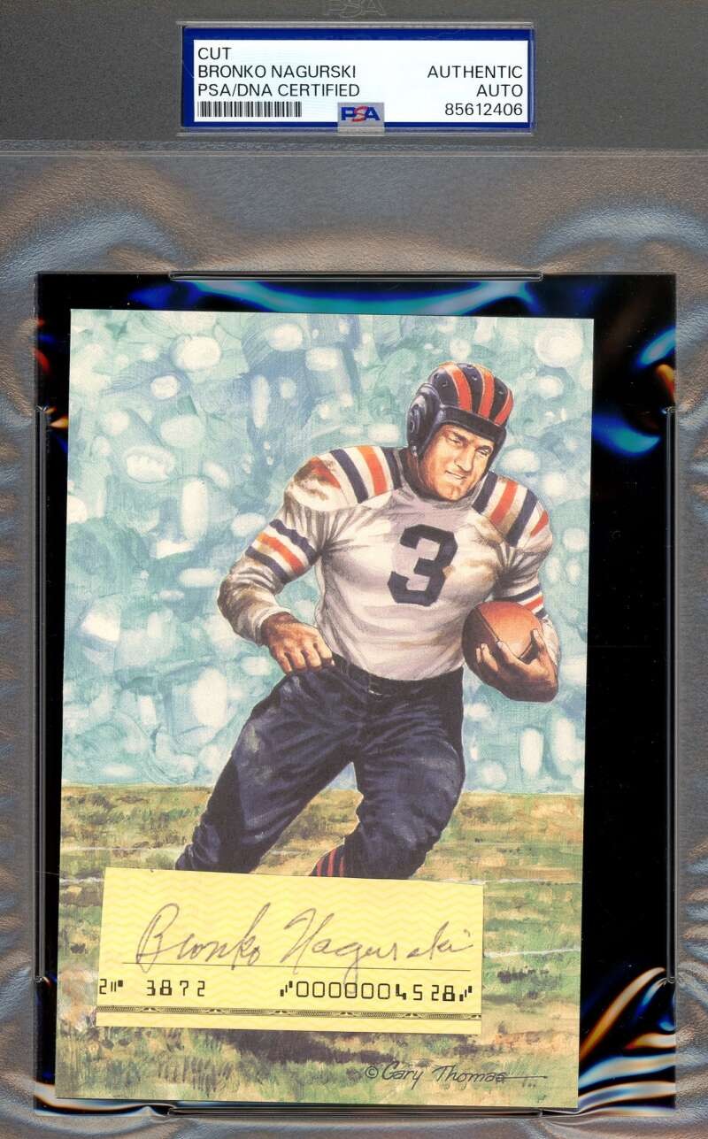 Bronko Nagurski PSA DNA Signed Goal Line Art Card Cut GLAC Autographed Bears