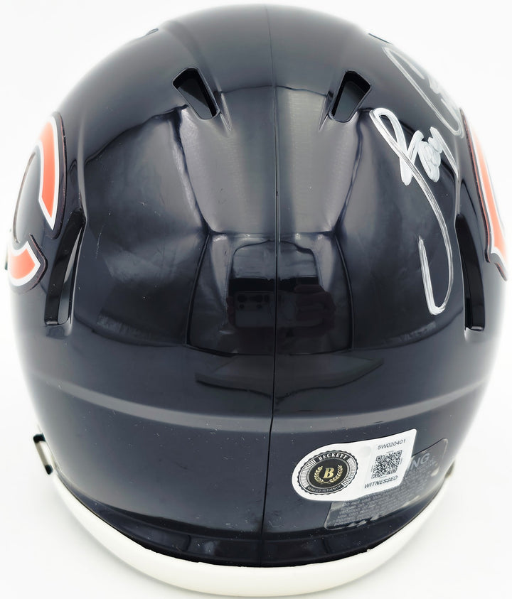 Jay Cutler Signed Chicago Bears Blue Speed Mini Helmet Beckett BAS Witness
