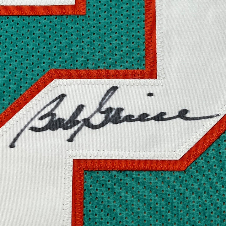 FRAMED Autographed/Signed BOB GRIESE 33x42 Miami Teal Jersey JSA COA Auto