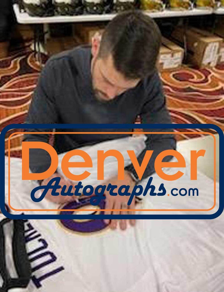 Justin Tucker Autographed/Signed Pro Style White XL Jersey Beckett 39571