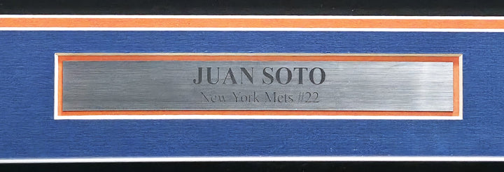 New York Mets Juan Soto Signed Framed Blue Jersey Beckett BAS