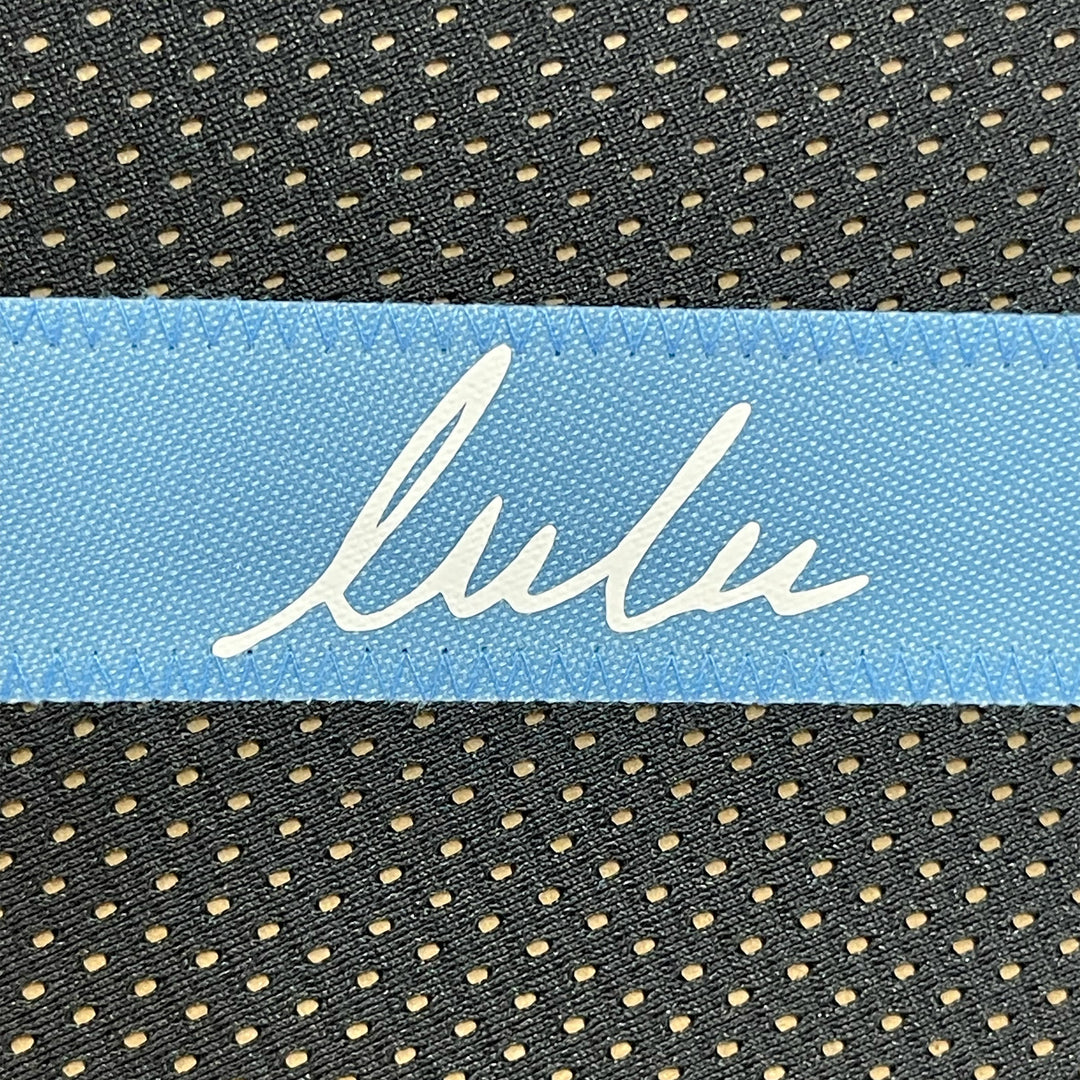 Framed Facsimile Autographed Luka Doncic 33x42 Black Reprint Laser Auto Jersey