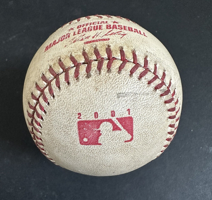 Albert Pujols 1st Hit & Game Used 2001 Logo Baseball Rookie Cardinals Auto MLB