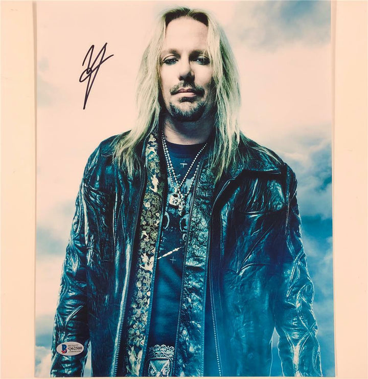 Motley Crue lead singer Vince Neil signed 11x14 photo A ~ Beckett BAS COA