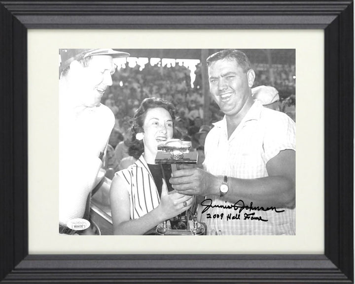 Junior Johnson signed NASCAR 8x10 Photo 2009 Hall Fame Framed- JSA #DD39375