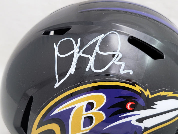 David Ojabo Signed Baltimore Ravens Black Full Size Replica Speed Helmet Beckett