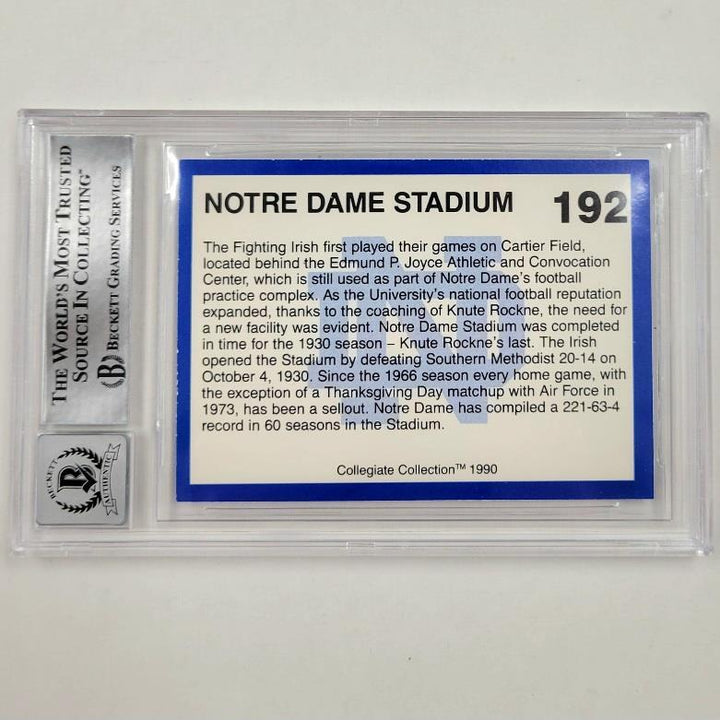 Rudy Ruettiger autograph signed 1990 Notre Dame Promo #5 card BAS 10 auto grade
