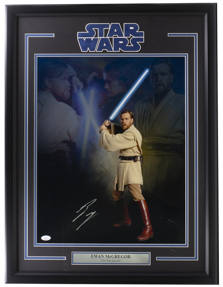 Ewan McGregor Signed Framed 16x20 Star Wars Revenge of The Sith Photo JSA